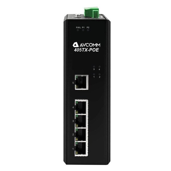 Avcomm 5-Port Industrial POE Unmanaged Ethernet Switch 405TX-POE